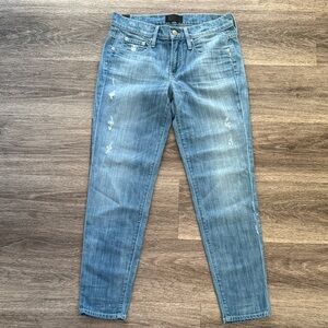 Vince Light Blue Ankle Jeans Size 25 Mason Relaxed Distressed Denim rolled